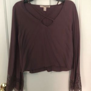 Lace bell sleeve top